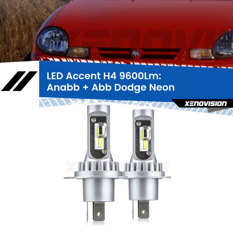 <strong>Kit LED per anabbaglianti + abbaglianti Neon</strong>  1994 - 1999.</strong> Coppia lampade <strong>H4</strong> doppia intensità senza ventola e ultracompatte per installazioni in fari senza spazi.