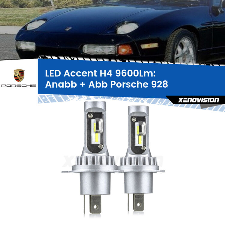 <strong>Kit LED per anabbaglianti + abbaglianti 928</strong>  1977 - 1995.</strong> Coppia lampade <strong>H4</strong> doppia intensità senza ventola e ultracompatte per installazioni in fari senza spazi.