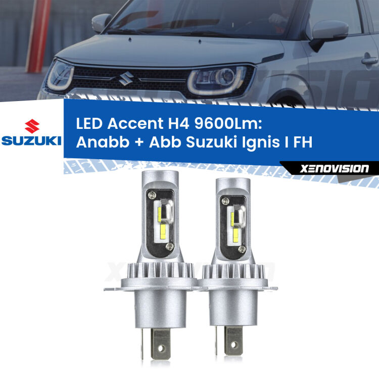 <strong>Kit LED per anabbaglianti + abbaglianti Ignis I</strong> FH 2000 - 2005.</strong> Coppia lampade <strong>H4</strong> doppia intensità senza ventola e ultracompatte per installazioni in fari senza spazi.