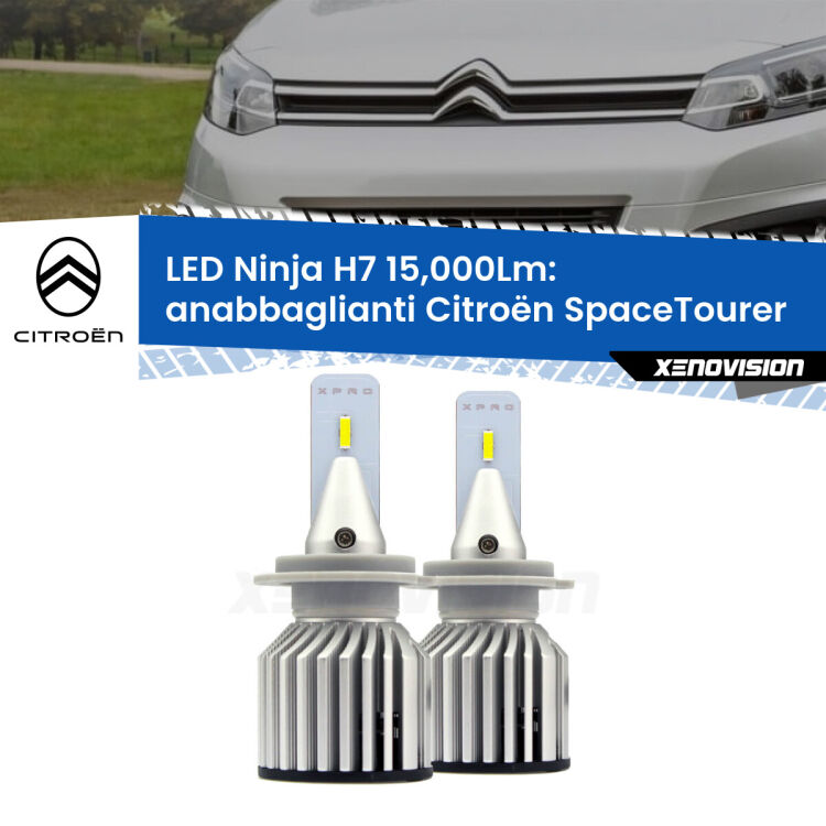 FINE SERIE: NO GARANZIA<strong>Kit anabbaglianti LED specifico per Citroën SpaceTourer</strong>  2016 in poi. Lampade <strong>H7</strong> Canbus da 15.000Lumen di luminosità modello Ninja Xenovision.