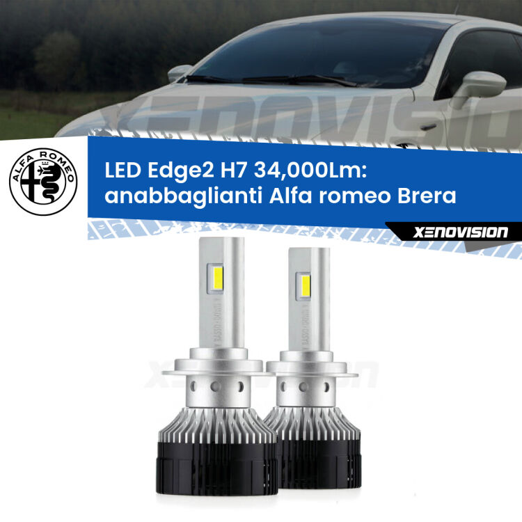 <strong>Kit anabbaglianti LED per Alfa romeo Brera</strong>  2006 - 2010.</strong>.Coppia lampade <strong>H7</strong> modello Edge v3.0 di Xenovision.