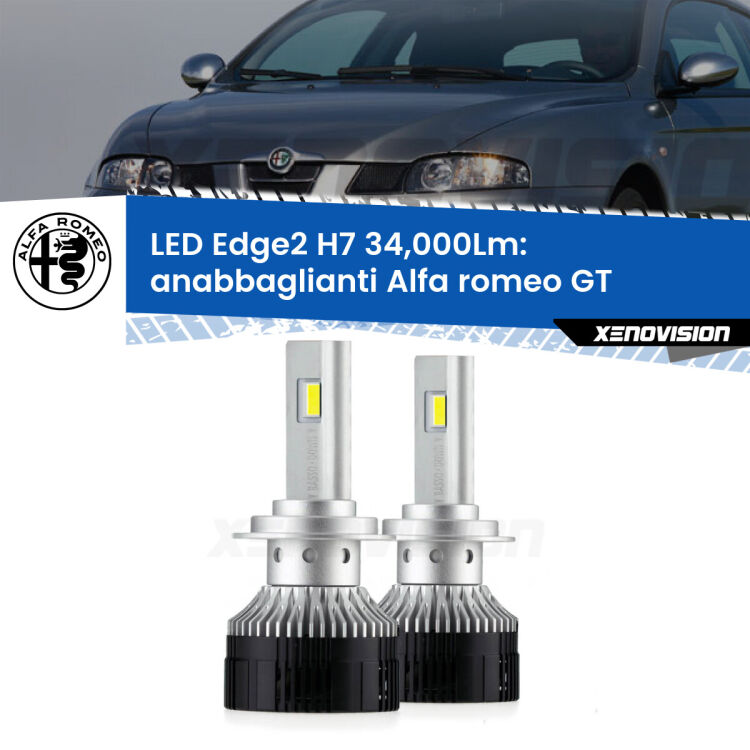 <strong>Kit anabbaglianti LED per Alfa romeo GT</strong>  2003 - 2010.</strong>.Coppia lampade <strong>H7</strong> modello Edge v3.0 di Xenovision.