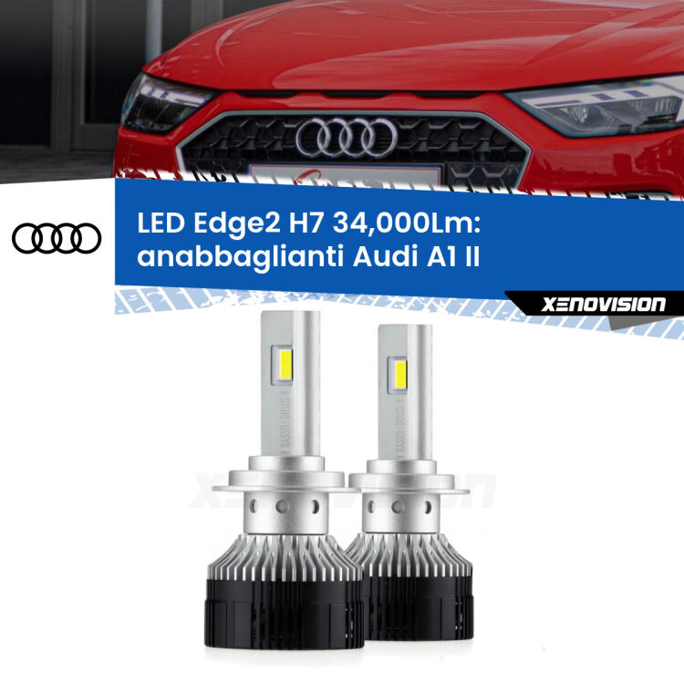 <strong>Kit anabbaglianti LED per Audi A1</strong> II 2019 in poi.</strong>.Coppia lampade <strong>H7</strong> modello Edge v3.0 di Xenovision.