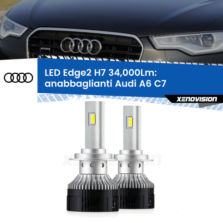 <strong>Kit anabbaglianti LED per Audi A6</strong> C7 2010 - 2018.</strong>.Coppia lampade <strong>H7</strong> modello Edge v3.0 di Xenovision.