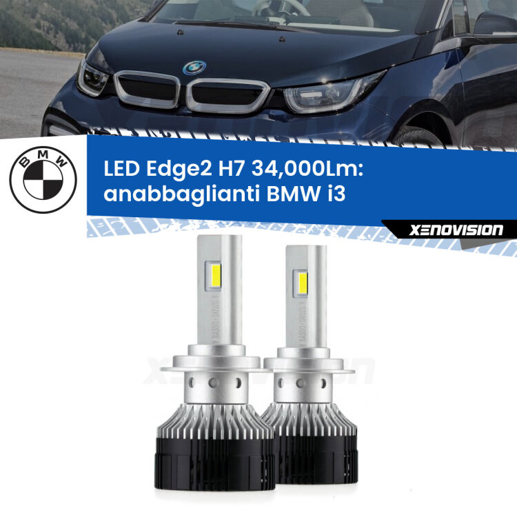 <strong>Kit anabbaglianti LED per BMW i3</strong>  2013 - 2023.</strong>.Coppia lampade <strong>H7</strong> modello Edge v3.0 di Xenovision.