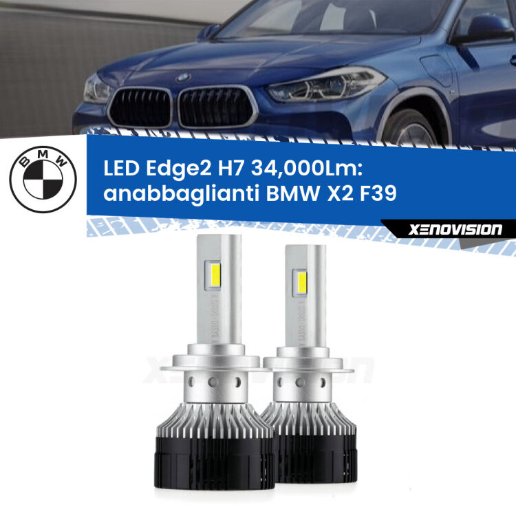 <strong>Kit anabbaglianti LED per BMW X2</strong> F39 2017 in poi.</strong>.Coppia lampade <strong>H7</strong> modello Edge v3.0 di Xenovision.