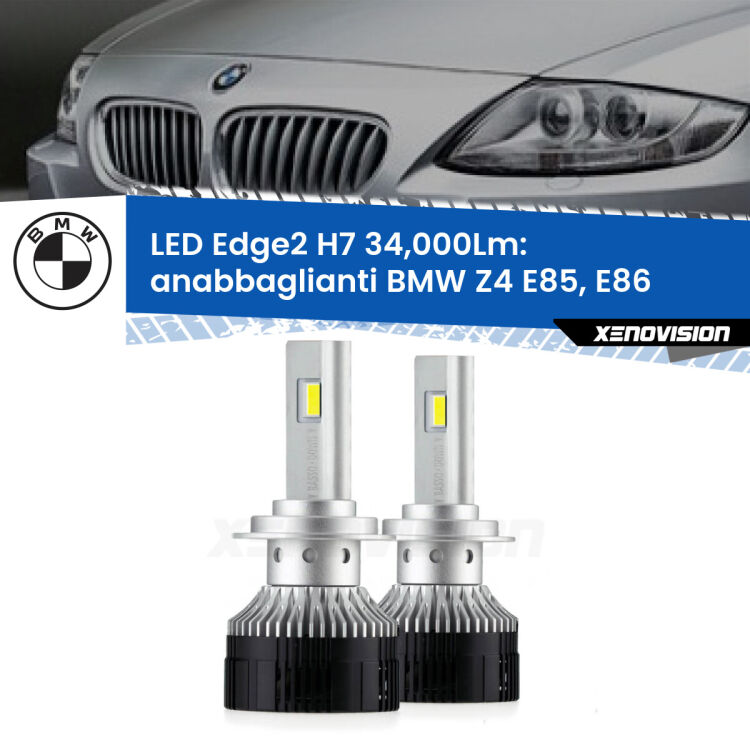 <strong>Kit anabbaglianti LED per BMW Z4</strong> E85, E86 2003 - 2008.</strong>.Coppia lampade <strong>H7</strong> modello Edge v3.0 di Xenovision.