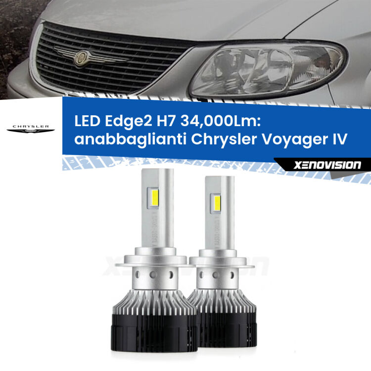 <strong>Kit anabbaglianti LED per Chrysler Voyager IV</strong>  2000 - 2007.</strong>.Coppia lampade <strong>H7</strong> modello Edge v3.0 di Xenovision.