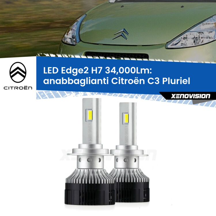 <strong>Kit anabbaglianti LED per Citroën C3 Pluriel</strong>  2003 - 2010.</strong>.Coppia lampade <strong>H7</strong> modello Edge v3.0 di Xenovision.