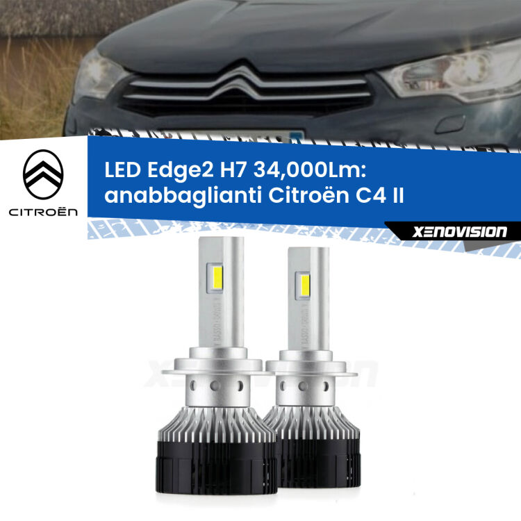 <strong>Kit anabbaglianti LED per Citroën C4</strong> II 2009 - 2016.</strong>.Coppia lampade <strong>H7</strong> modello Edge v3.0 di Xenovision.