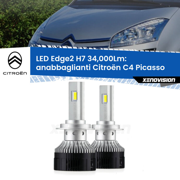 <strong>Kit anabbaglianti LED per Citroën C4 Picasso</strong>  2006 - 2013.</strong>.Coppia lampade <strong>H7</strong> modello Edge v3.0 di Xenovision.