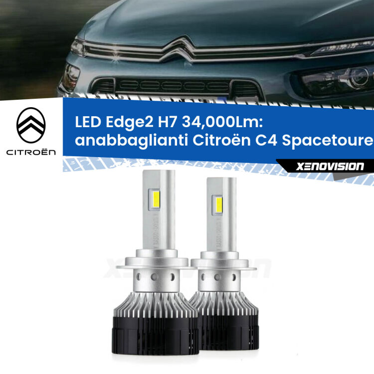 <strong>Kit anabbaglianti LED per Citroën C4 Spacetourer</strong>  2018 in poi.</strong>.Coppia lampade <strong>H7</strong> modello Edge v3.0 di Xenovision.