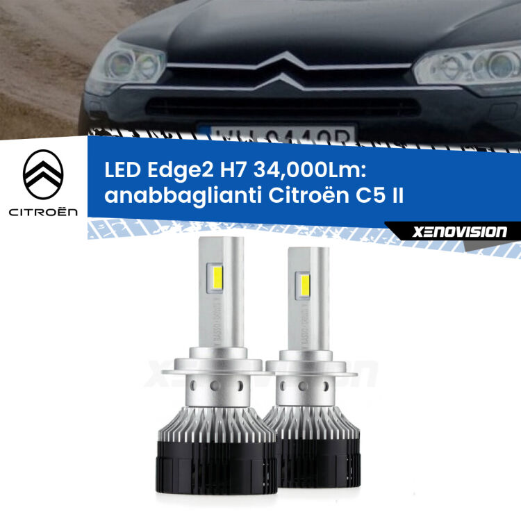 <strong>Kit anabbaglianti LED per Citroën C5</strong> II 2008 - 2014.</strong>.Coppia lampade <strong>H7</strong> modello Edge v3.0 di Xenovision.