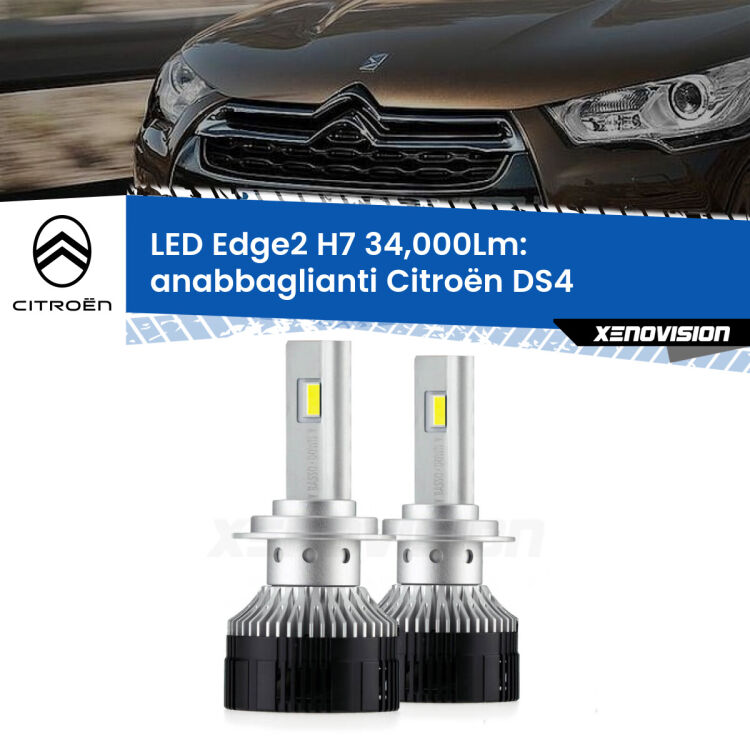 <strong>Kit anabbaglianti LED per Citroën DS4</strong>  2011 - 2015.</strong>.Coppia lampade <strong>H7</strong> modello Edge v3.0 di Xenovision.