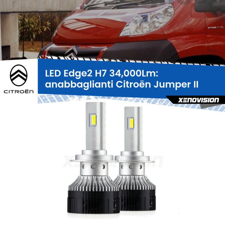 <strong>Kit anabbaglianti LED per Citroën Jumper</strong> II 2002 in poi.</strong>.Coppia lampade <strong>H7</strong> modello Edge v3.0 di Xenovision.