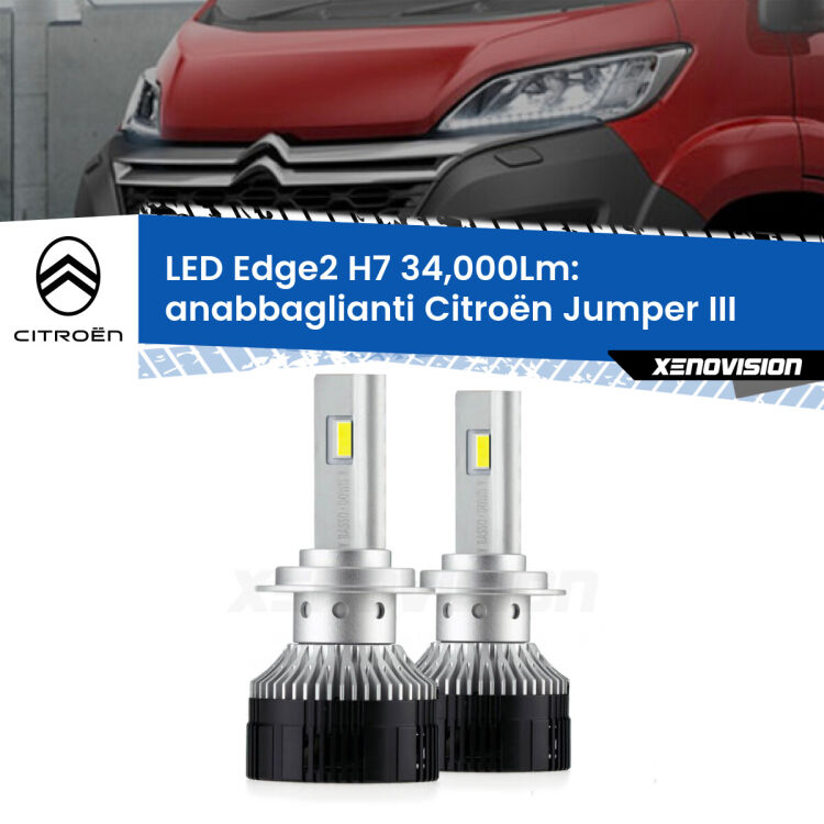 <strong>Kit anabbaglianti LED per Citroën Jumper</strong> III in poi.</strong>.Coppia lampade <strong>H7</strong> modello Edge v3.0 di Xenovision.