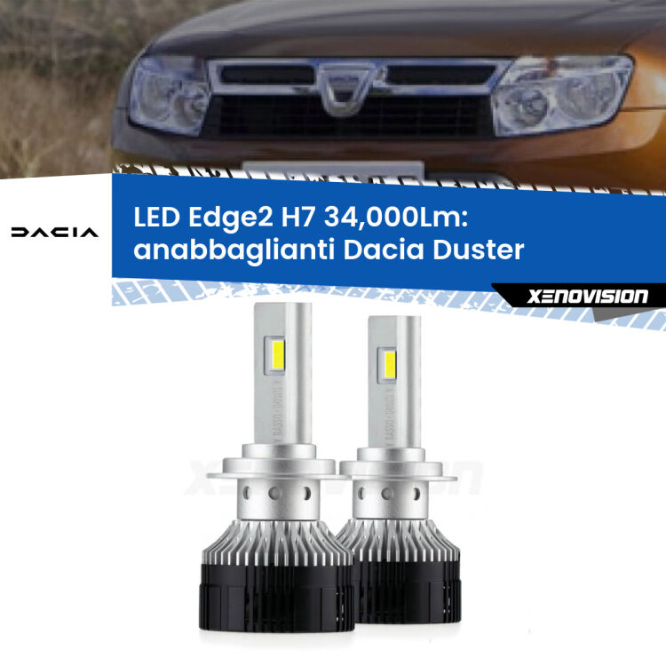 <strong>Kit anabbaglianti LED per Dacia Duster</strong>  2010 - 2016.</strong>.Coppia lampade <strong>H7</strong> modello Edge v3.0 di Xenovision.