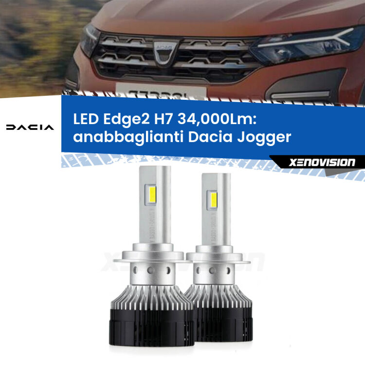 <strong>Kit anabbaglianti LED per Dacia Jogger</strong>  2021 in poi.</strong>.Coppia lampade <strong>H7</strong> modello Edge v3.0 di Xenovision.