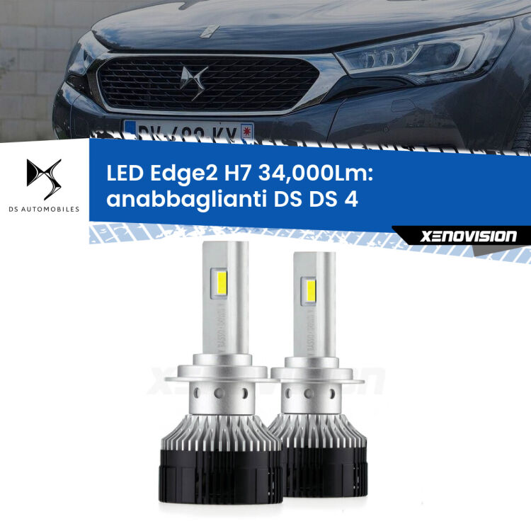 <strong>Kit anabbaglianti LED per DS DS 4</strong>  2015 in poi.</strong>.Coppia lampade <strong>H7</strong> modello Edge v3.0 di Xenovision.