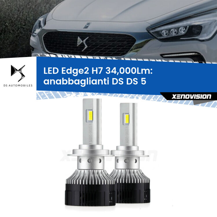 <strong>Kit anabbaglianti LED per DS DS 5</strong>  2015 in poi.</strong>.Coppia lampade <strong>H7</strong> modello Edge v3.0 di Xenovision.