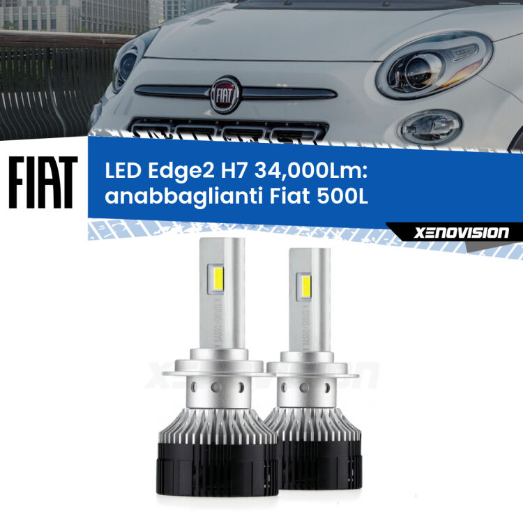 <strong>Kit anabbaglianti LED per Fiat 500L</strong>  2012 - 2018.</strong>.Coppia lampade <strong>H7</strong> modello Edge v3.0 di Xenovision.