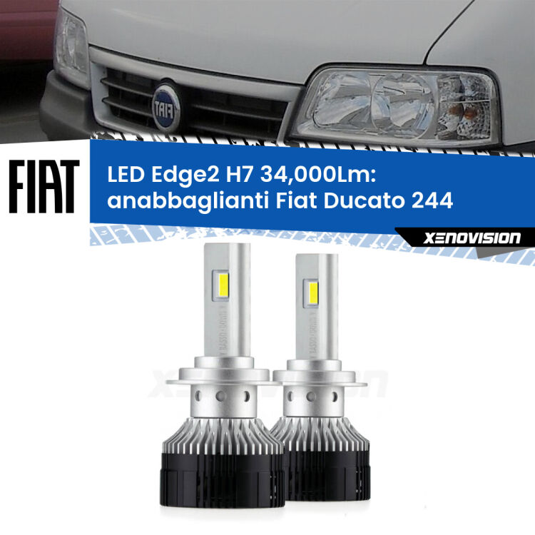 <strong>Kit anabbaglianti LED per Fiat Ducato</strong> 244 2002 - 2006.</strong>.Coppia lampade <strong>H7</strong> modello Edge v3.0 di Xenovision.