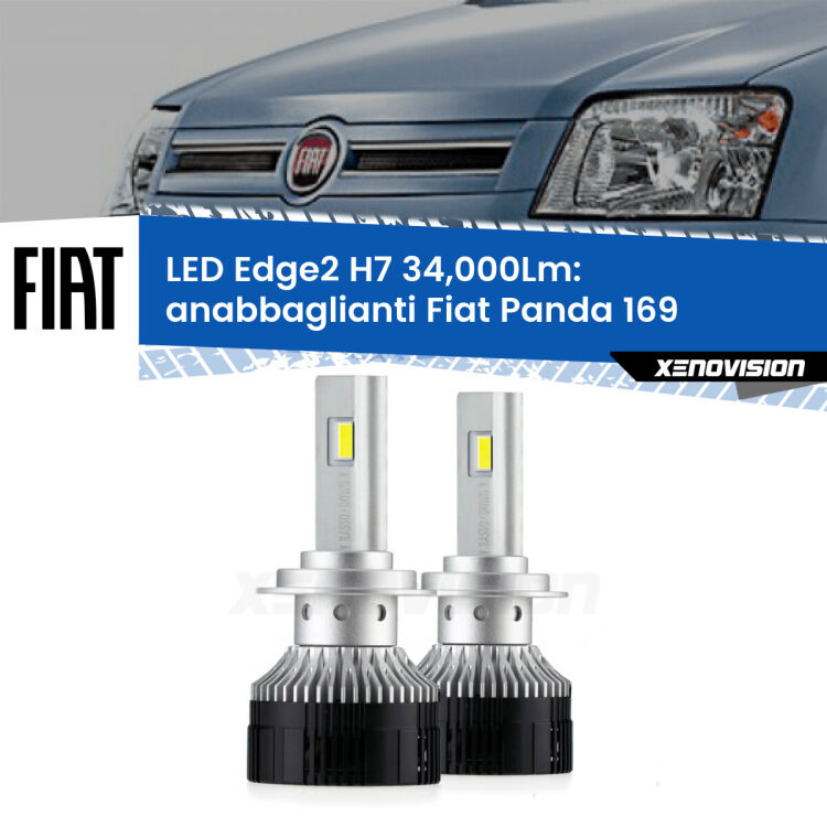 <strong>Kit anabbaglianti LED per Fiat Panda</strong> 169 Cross.</strong>.Coppia lampade <strong>H7</strong> modello Edge v3.0 di Xenovision.