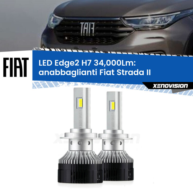 <strong>Kit anabbaglianti LED per Fiat Strada</strong> II 2º restyling.</strong>.Coppia lampade <strong>H7</strong> modello Edge v3.0 di Xenovision.