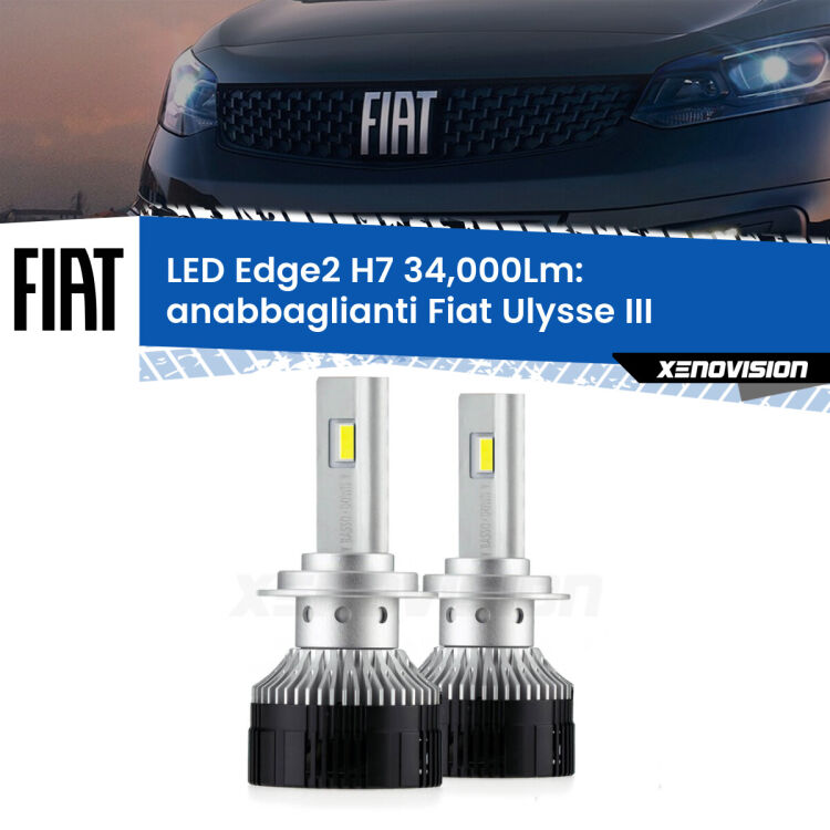 <strong>Kit anabbaglianti LED per Fiat Ulysse</strong> III 2022 in poi.</strong>.Coppia lampade <strong>H7</strong> modello Edge v3.0 di Xenovision.