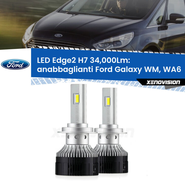 <strong>Kit anabbaglianti LED per Ford Galaxy</strong> WM, WA6 2006 - 2015.</strong>.Coppia lampade <strong>H7</strong> modello Edge v3.0 di Xenovision.