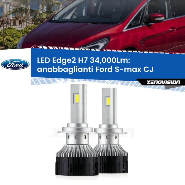 <strong>Kit anabbaglianti LED per Ford S-max</strong> CJ 2015 - 2018.</strong>.Coppia lampade <strong>H7</strong> modello Edge v3.0 di Xenovision.