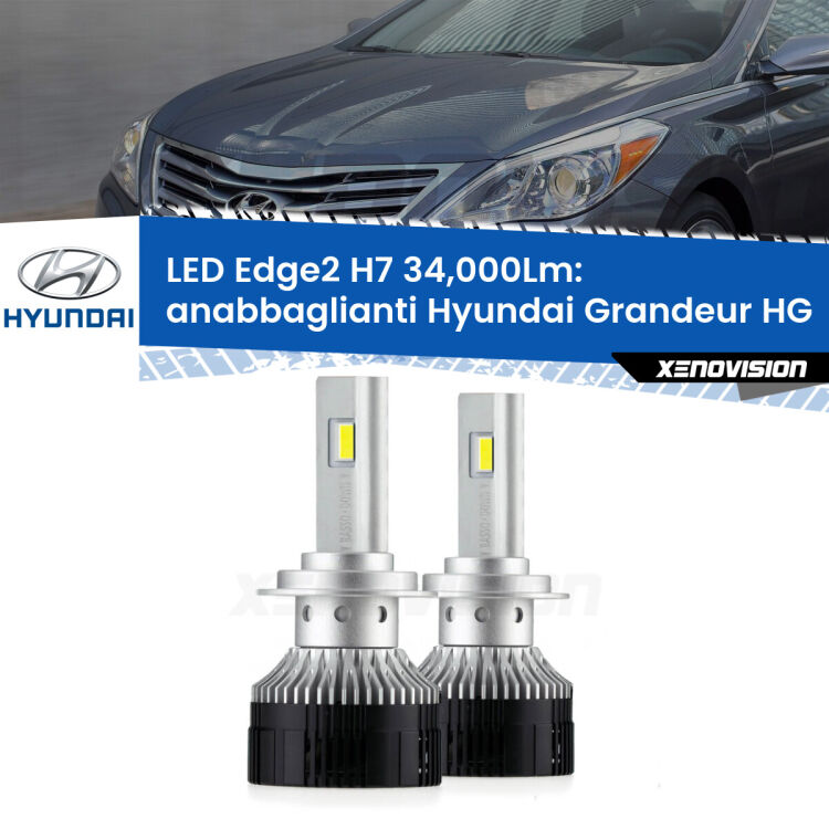 <strong>Kit anabbaglianti LED per Hyundai Grandeur</strong> HG 2011 - 2016.</strong>.Coppia lampade <strong>H7</strong> modello Edge v3.0 di Xenovision.