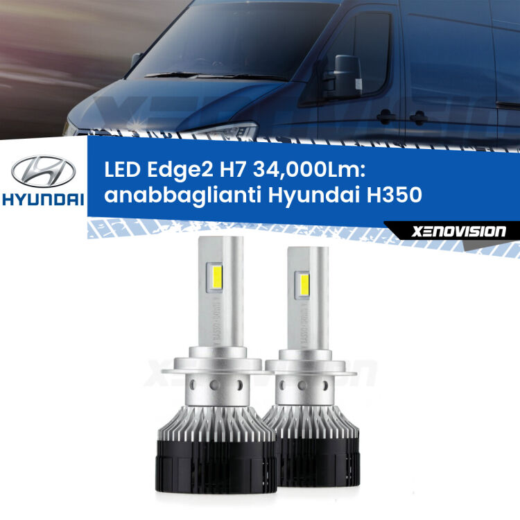 <strong>Kit anabbaglianti LED per Hyundai H350</strong>  2015 in poi.</strong>.Coppia lampade <strong>H7</strong> modello Edge v3.0 di Xenovision.