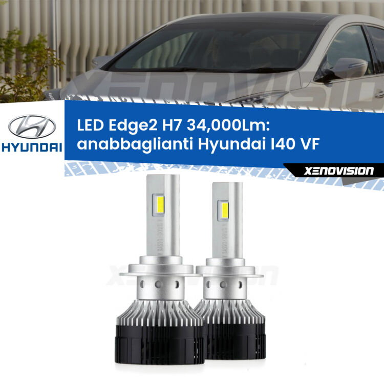 <strong>Kit anabbaglianti LED per Hyundai I40</strong> VF 2012 in poi.</strong>.Coppia lampade <strong>H7</strong> modello Edge v3.0 di Xenovision.