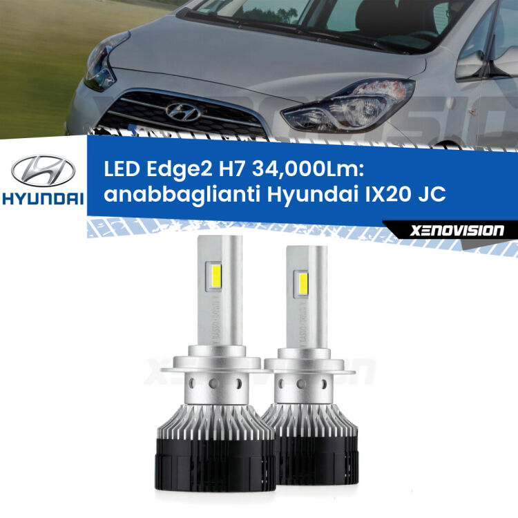 <strong>Kit anabbaglianti LED per Hyundai IX20</strong> JC 2010 in poi.</strong>.Coppia lampade <strong>H7</strong> modello Edge v3.0 di Xenovision.