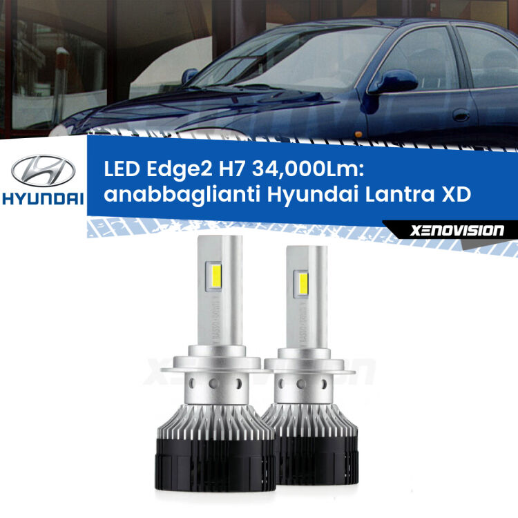 <strong>Kit anabbaglianti LED per Hyundai Lantra</strong> XD 2000 - 2006.</strong>.Coppia lampade <strong>H7</strong> modello Edge v3.0 di Xenovision.