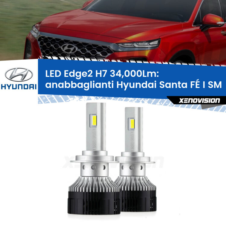 <strong>Kit anabbaglianti LED per Hyundai Santa FÉ I</strong> SM 2005 - 2012.</strong>.Coppia lampade <strong>H7</strong> modello Edge v3.0 di Xenovision.