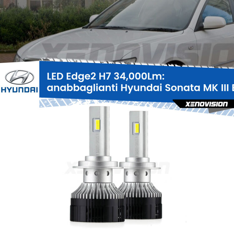 <strong>Kit anabbaglianti LED per Hyundai Sonata MK III</strong> EF 1998 - 2004.</strong>.Coppia lampade <strong>H7</strong> modello Edge v3.0 di Xenovision.