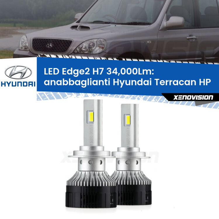 <strong>Kit anabbaglianti LED per Hyundai Terracan</strong> HP 2001 - 2006.</strong>.Coppia lampade <strong>H7</strong> modello Edge v3.0 di Xenovision.