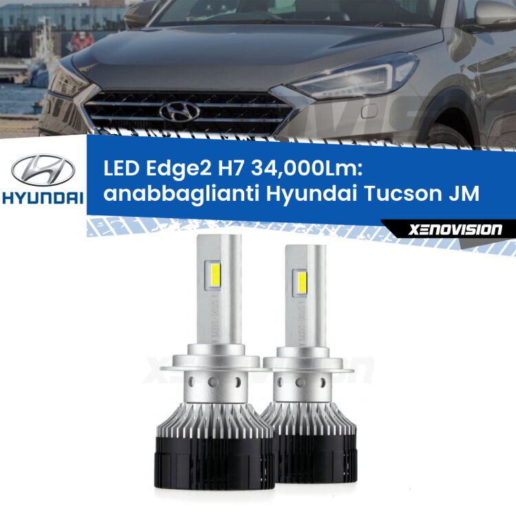 <strong>Kit anabbaglianti LED per Hyundai Tucson</strong> JM restyling.</strong>.Coppia lampade <strong>H7</strong> modello Edge v3.0 di Xenovision.