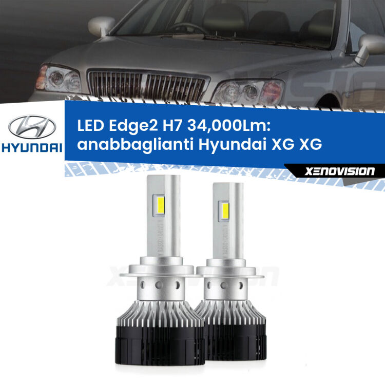 <strong>Kit anabbaglianti LED per Hyundai XG</strong> XG 1998 - 2005.</strong>.Coppia lampade <strong>H7</strong> modello Edge v3.0 di Xenovision.