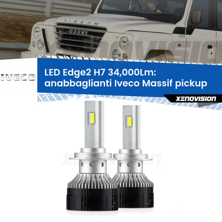 <strong>Kit anabbaglianti LED per Iveco Massif pickup</strong>  2008 - 2011.</strong>.Coppia lampade <strong>H7</strong> modello Edge v3.0 di Xenovision.