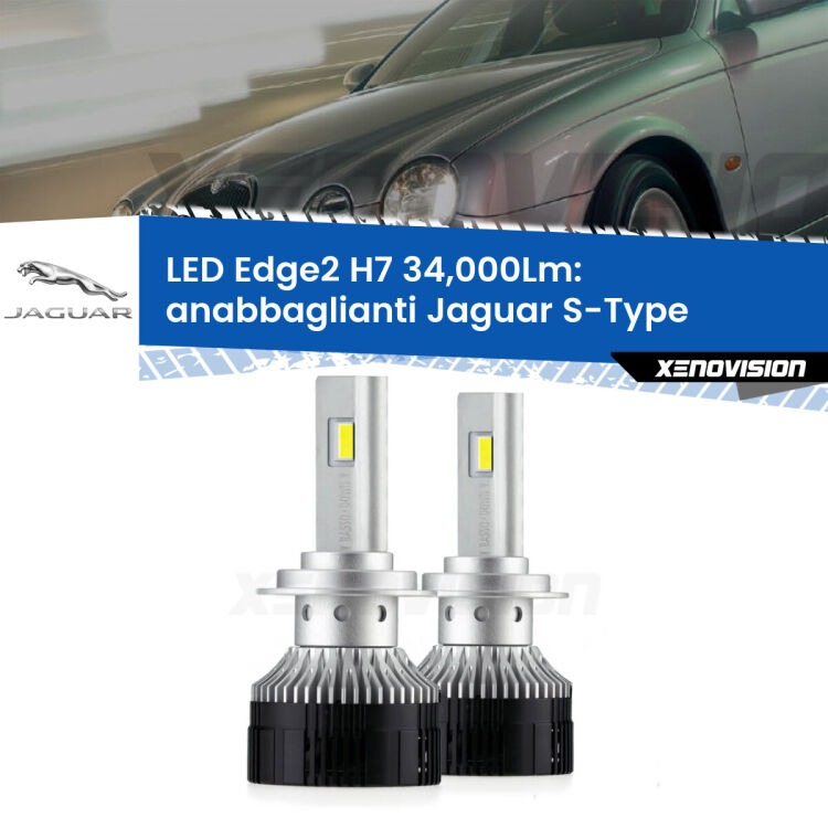 <strong>Kit anabbaglianti LED per Jaguar S-Type</strong>  1999 - 2007.</strong>.Coppia lampade <strong>H7</strong> modello Edge v3.0 di Xenovision.