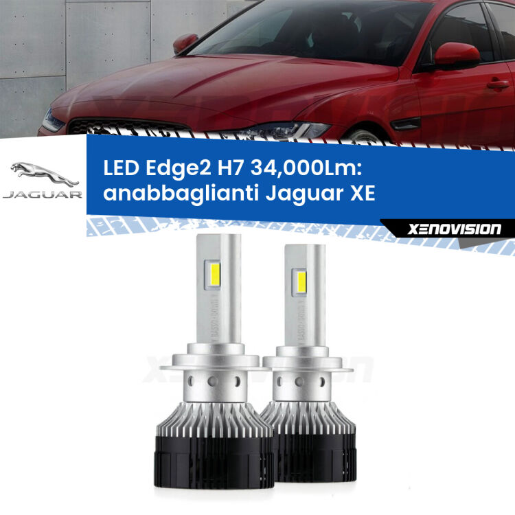 <strong>Kit anabbaglianti LED per Jaguar XE</strong>  2015 in poi.</strong>.Coppia lampade <strong>H7</strong> modello Edge v3.0 di Xenovision.