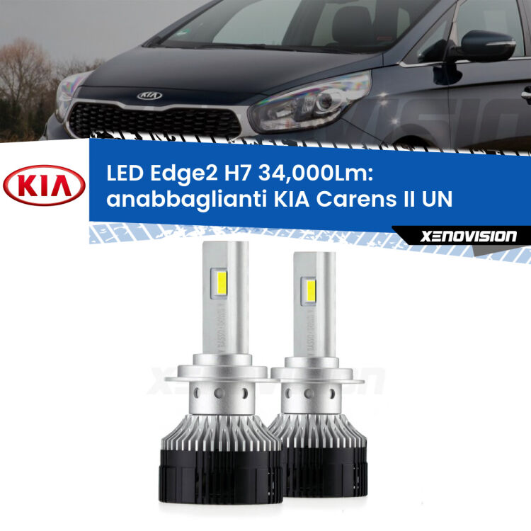 <strong>Kit anabbaglianti LED per KIA Carens II</strong> UN 2006 - 2011.</strong>.Coppia lampade <strong>H7</strong> modello Edge v3.0 di Xenovision.