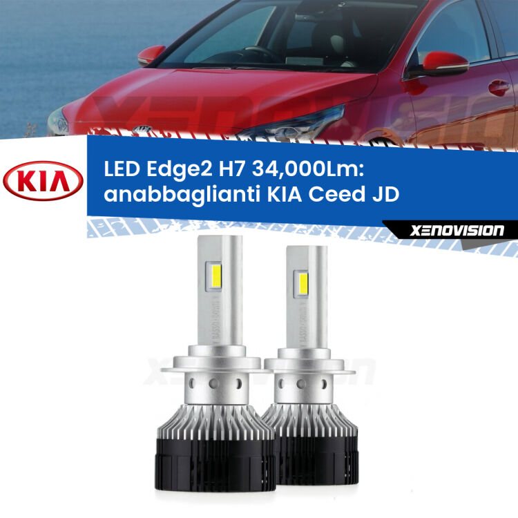 <strong>Kit anabbaglianti LED per KIA Ceed</strong> JD 2012 - 2017.</strong>.Coppia lampade <strong>H7</strong> modello Edge v3.0 di Xenovision.