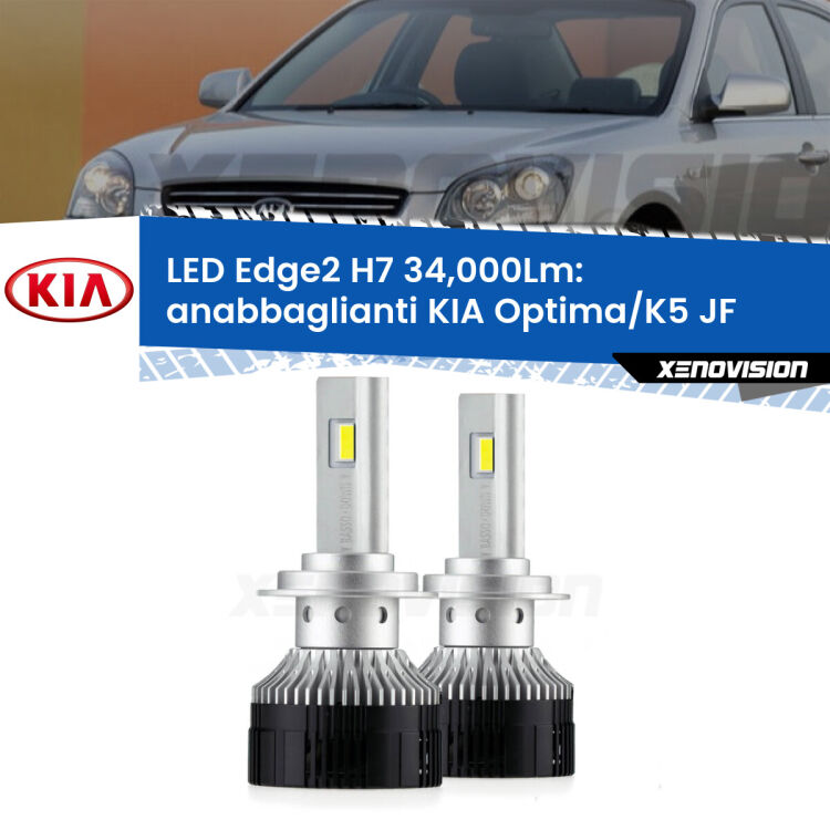 <strong>Kit anabbaglianti LED per KIA Optima/K5</strong> JF 2015 - 2018.</strong>.Coppia lampade <strong>H7</strong> modello Edge v3.0 di Xenovision.