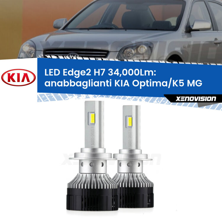 <strong>Kit anabbaglianti LED per KIA Optima/K5</strong> MG 2005 - 2009.</strong>.Coppia lampade <strong>H7</strong> modello Edge v3.0 di Xenovision.