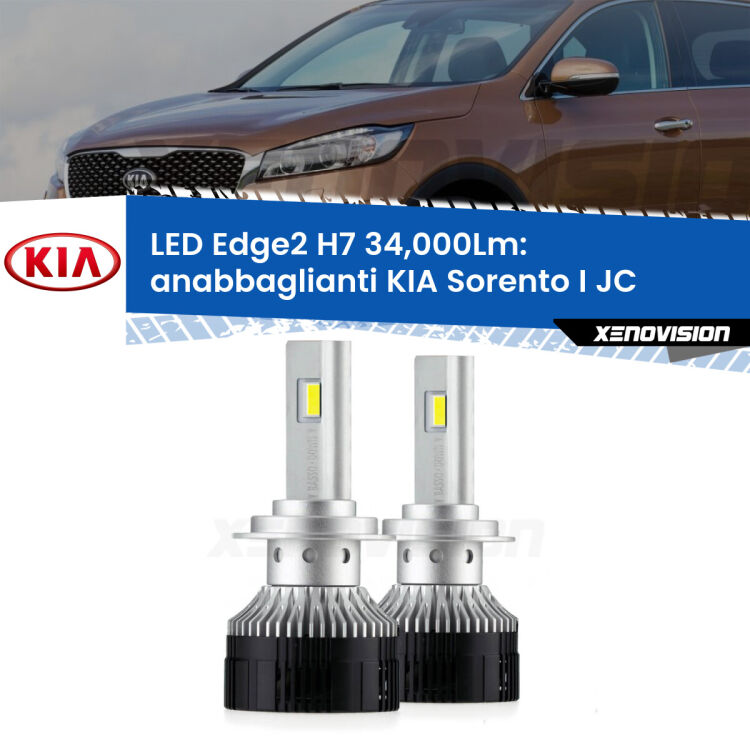 <strong>Kit anabbaglianti LED per KIA Sorento I</strong> JC 2002 - 2008.</strong>.Coppia lampade <strong>H7</strong> modello Edge v3.0 di Xenovision.