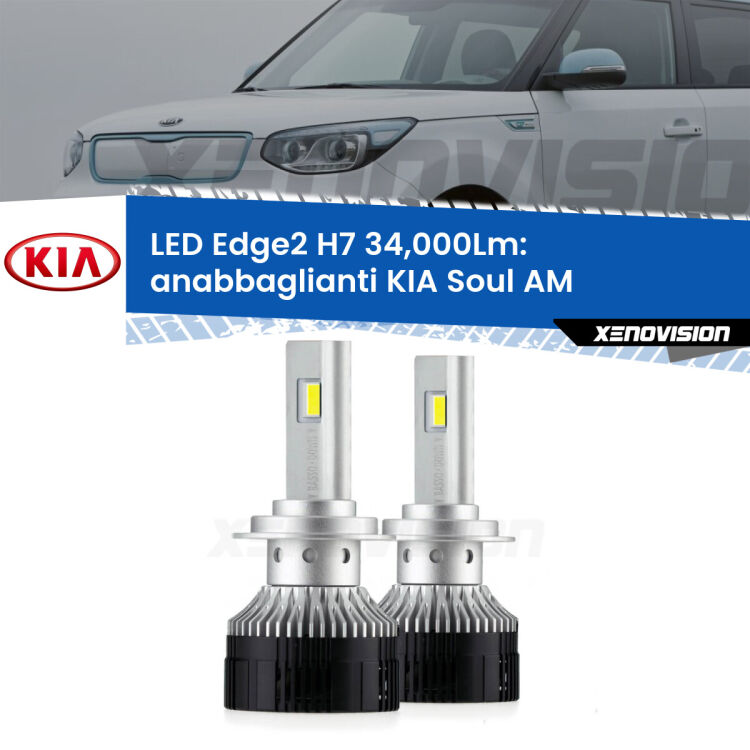 <strong>Kit anabbaglianti LED per KIA Soul</strong> AM 2012 - 2014.</strong>.Coppia lampade <strong>H7</strong> modello Edge v3.0 di Xenovision.